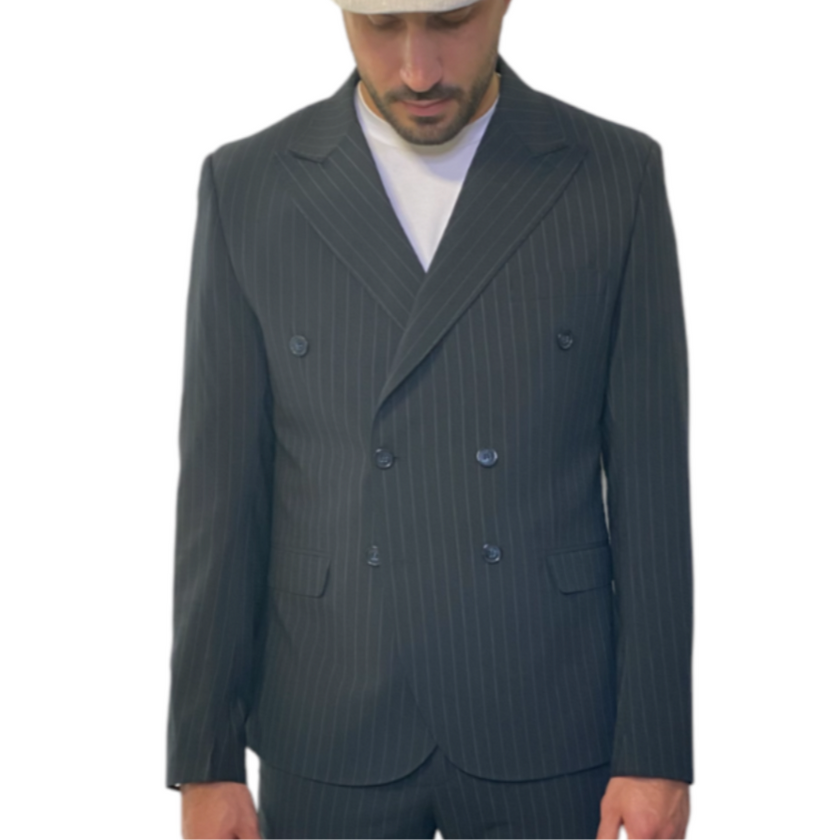 Abito Doppio Petto Rigato con pantalone modello regolare ELIO SANTINI