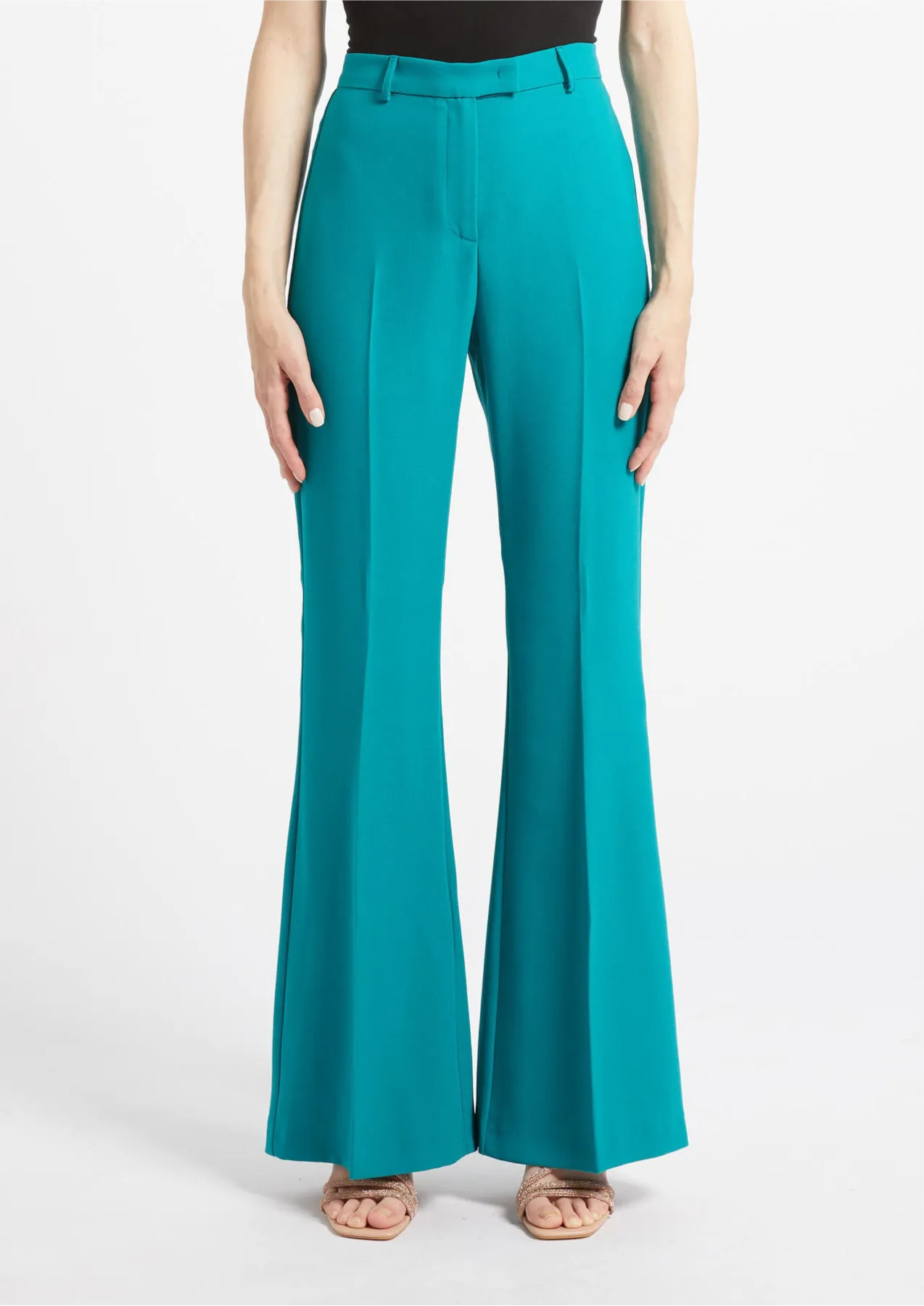 Pantalone taglio flare in envers satin opaco PENNYBLACK