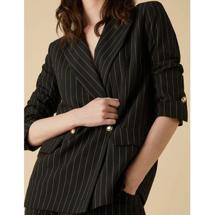 Giacca e pantalone FORO in tessuto nero gessato