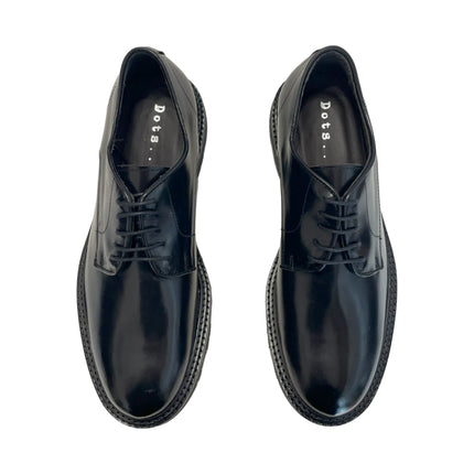 Stringata Uomo Derby con Fondo Gomma Light DOTS, Nero — dettaglio tessuto | WEMAX