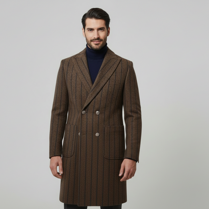 Cappotto BSCT0038LEONE doppio petto a righe