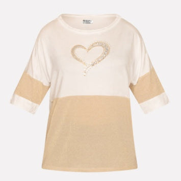 T-Shirt con Dettagli in Oro MORE