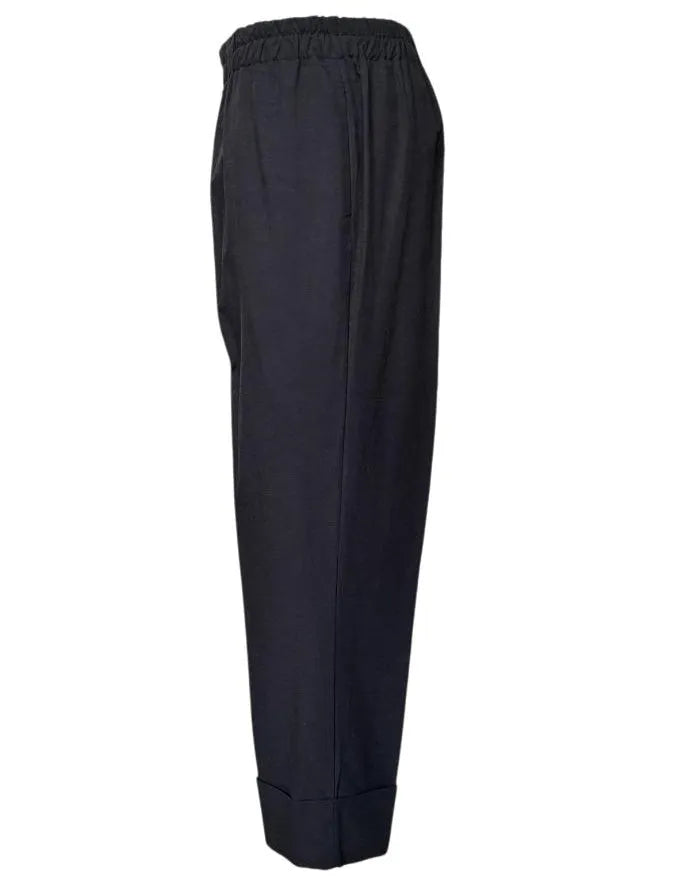 Pantalone 3080G2348 con elastico in vita e risvolto GIULIA VALLI WOMAN