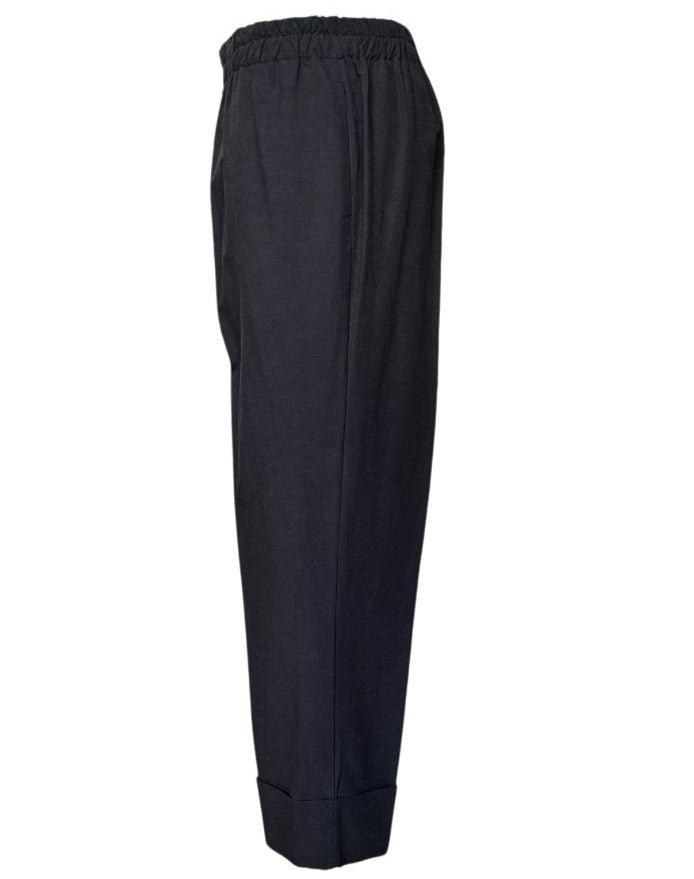 Pantalone 3080G2348 con elastico in vita e risvolto GIULIA VALLI WOMAN