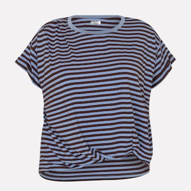 T-Shirt Rigata Girocollo con Bordino in Lurex MORE