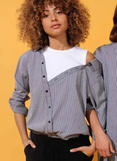 Camicia Rigata con Finta T-Shirt KARMA