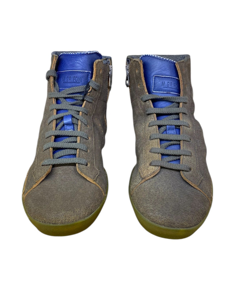 Sneakers Collo Alto in pelle scamosciato