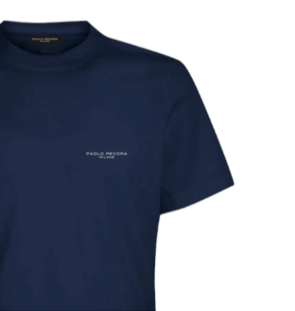 T-Shirt giro collo fit regolare con logo PAOLO PECORA