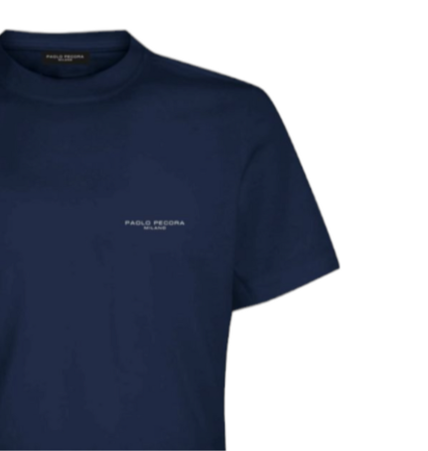 T-Shirt giro collo fit regolare con logo PAOLO PECORA