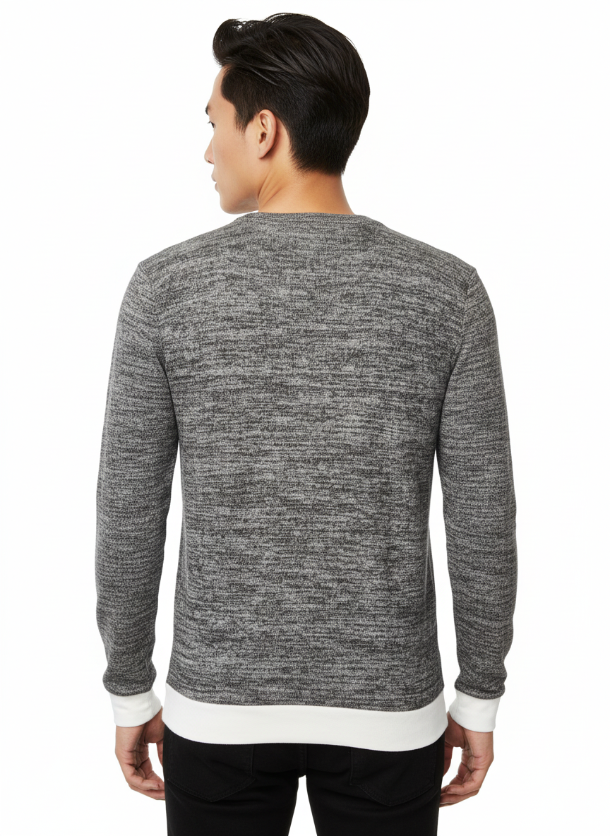 Maglia Giro Collo Micro Trama ALTATENSIONE, Grigio — dettaglio tessuto | WEMAX