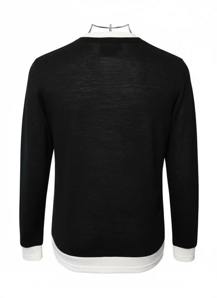 Maglia Giro Collo Micro Trama ALTATENSIONE, Grigio — vista retro/laterale | WEMAX