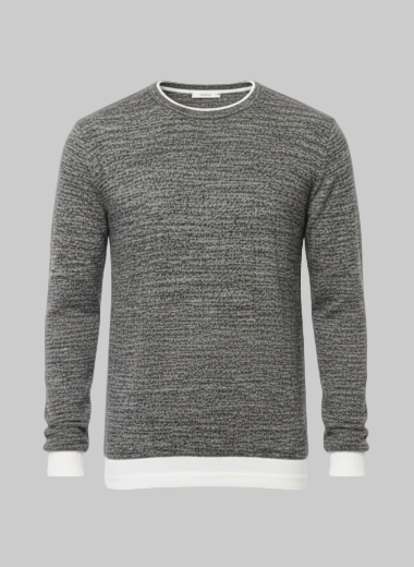 Maglia Giro Collo Micro Trama ALTATENSIONE, Grigio — vista frontale | WEMAX