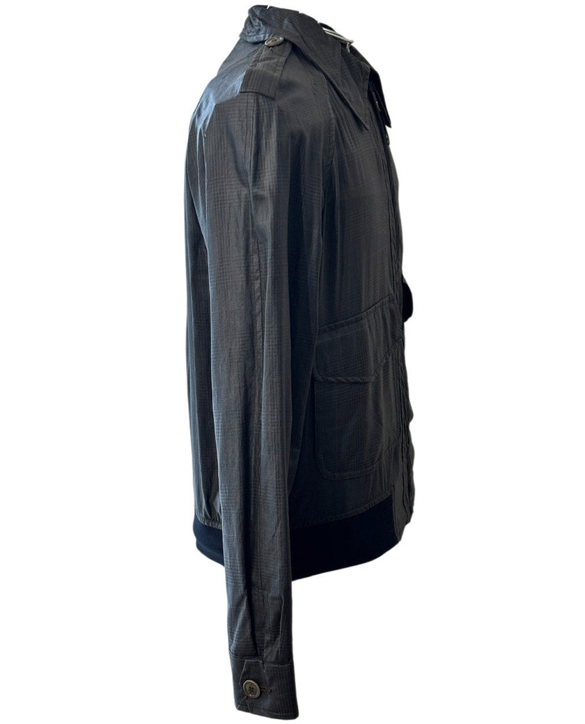 Giubbino Sfoderato Aviatore con Fantasia a Quadri Tono su Tono Ultra Light