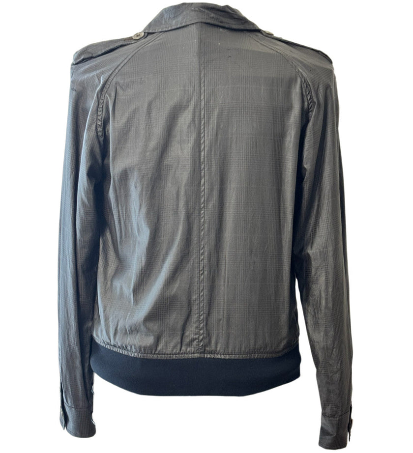 Giubbino Sfoderato Aviatore con Fantasia a Quadri Tono su Tono Ultra Light