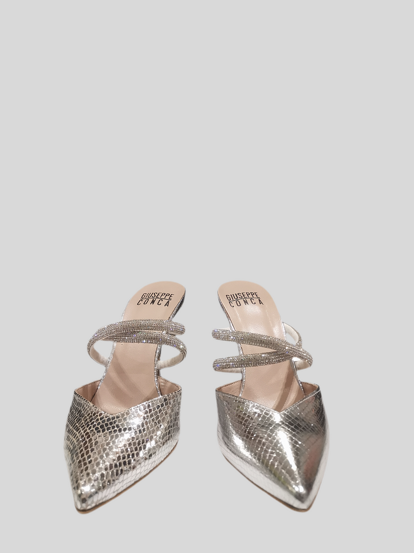 Sandalo in pelle stampata effetto serpente GIUSEPPE CONCA