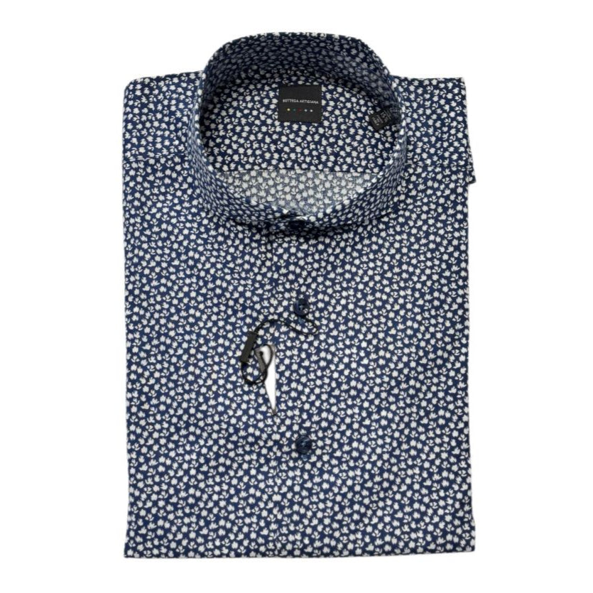 Camicia 390 con motivi floreali a contrasto BOTTEGA ARTIGIANA
