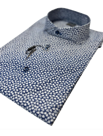 Camicia 390 con motivi floreali a contrasto BOTTEGA ARTIGIANA