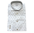 Camicia con motivo a righe e microfantasia HAMAKI-HO