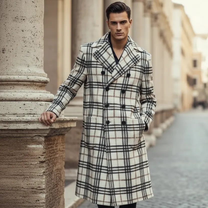 Cappotto 190201B2200 Doppio Petto a Quadroni
