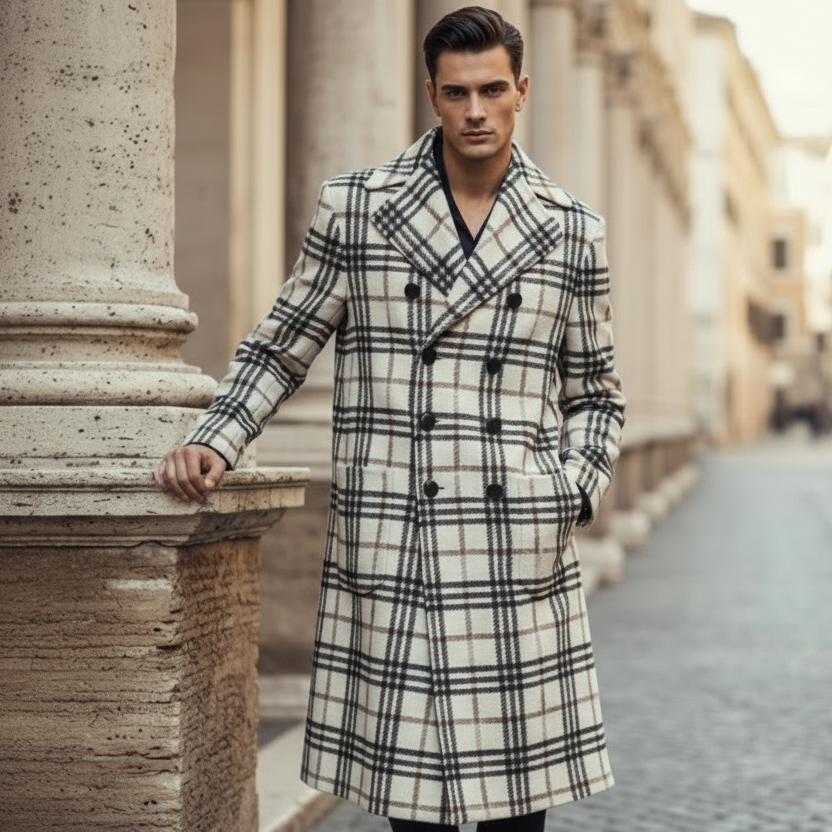 Cappotto 190201B2200 Doppio Petto a Quadroni