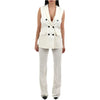 Tailleur con Giacca Smanicata Doppio Petto con Bottoni Neri a Contrasto e Pantalone Ampio EMME MARELLA