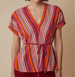 Maglia a Maniche Corte con Scollo a V e Cintura PENNYBLACK