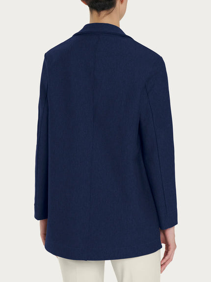 Giacca Destrutturata in Tessuto Jersey Compact