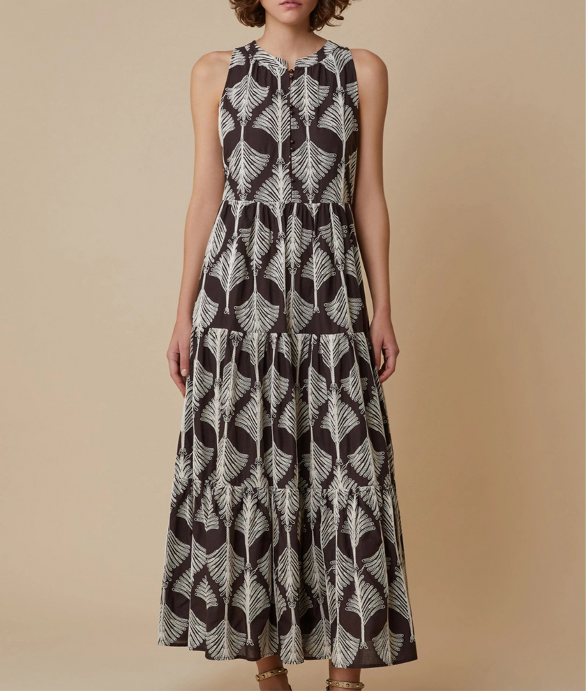 Abito Lungo Ampio Smanicato con Ricami PENNYBLACK