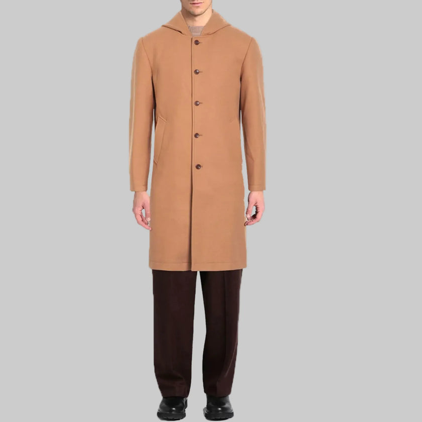 Cappotto Lungo Con Cappuccio