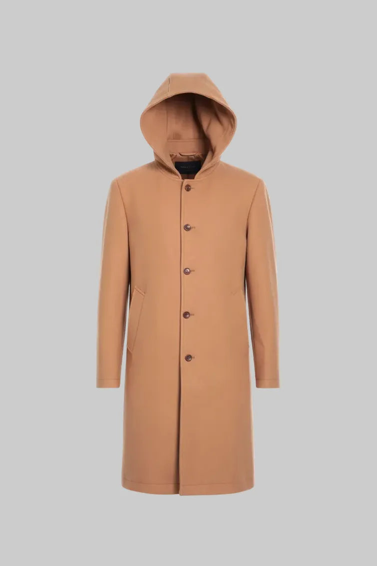 Cappotto Lungo Con Cappuccio