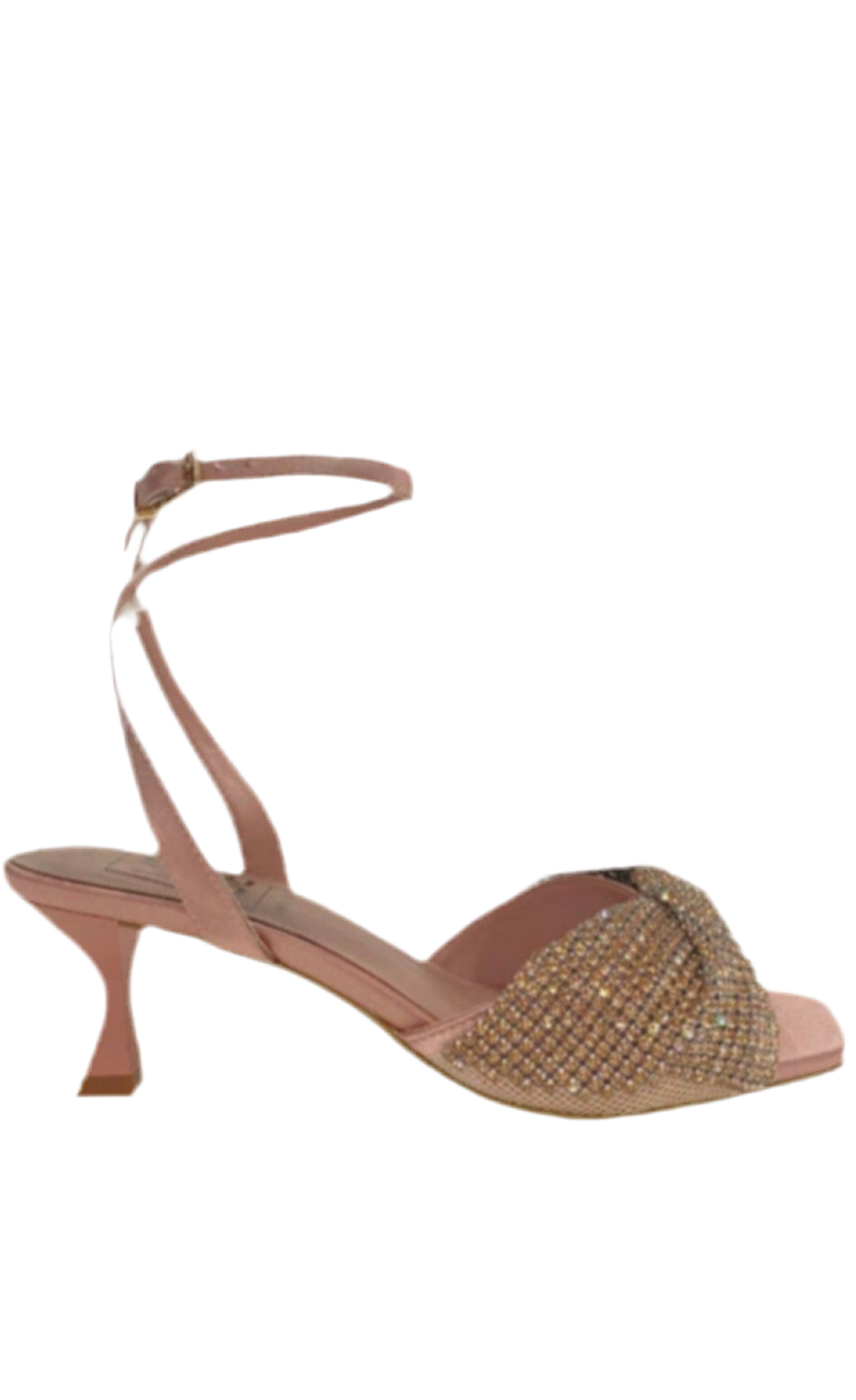 Sandalo aperto con tacco basso e strass WEBE