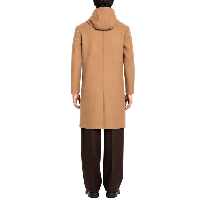 Cappotto lungo con cappuccio Alessandrini cammello da uomo - Collezione Inverno - Wemax.it