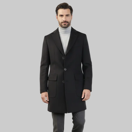 Cappotto MILANO1500 Monopetto in Cashmere e Cinturino sul Retro