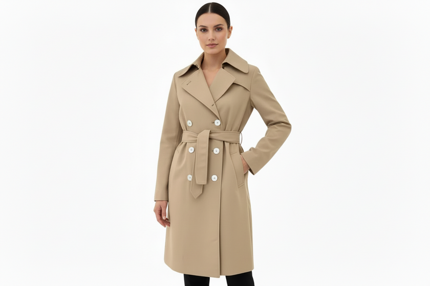 Trench doppio petto con cintura