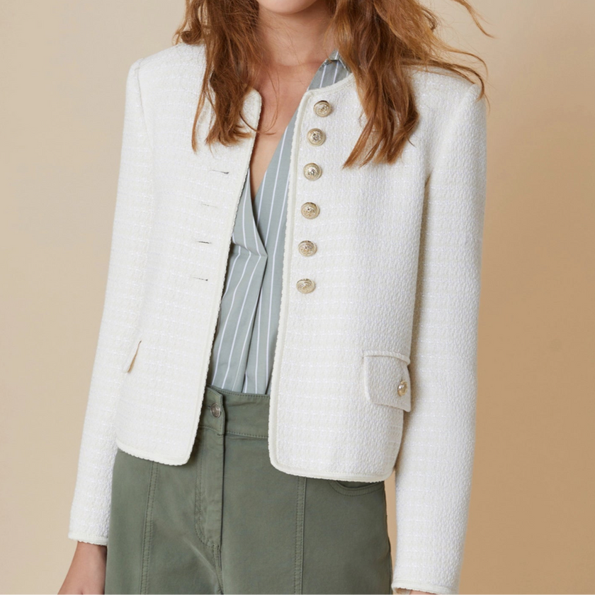 Giacca bon chic con bottone gioiello PENNY BLACK