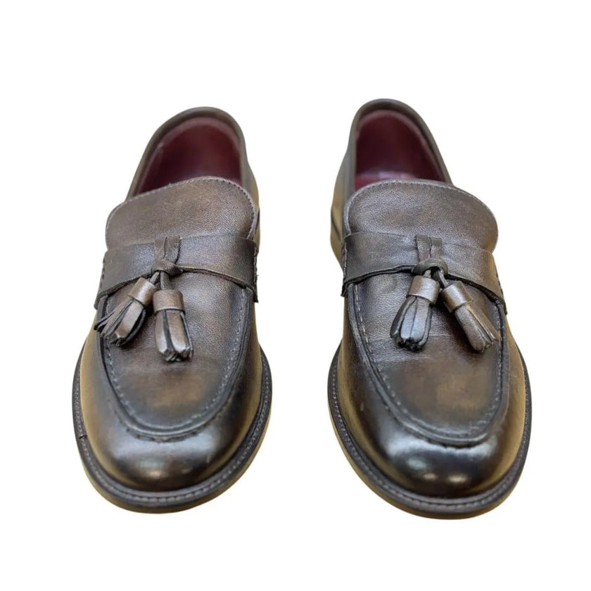 Mocassino 6603 in pelle con ciondoli