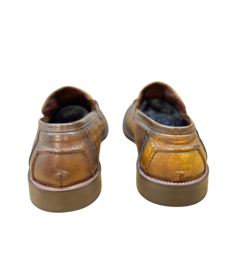 Mocassino in Pelle Intrecciata con Fibbia WOW