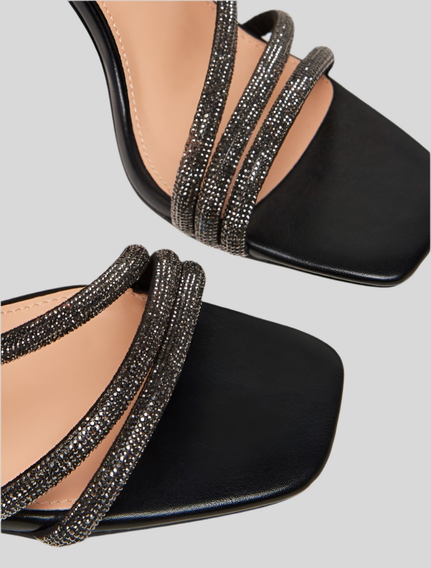 Sandalo con listini scintillanti di micro strass PENNYBLACK