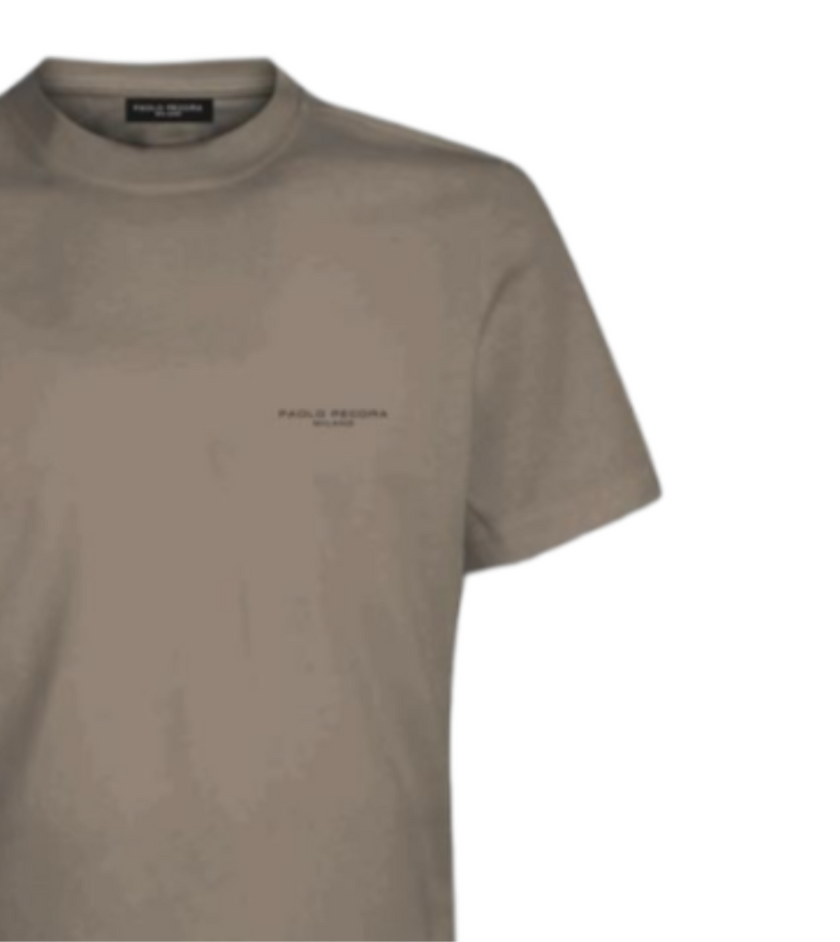 T-Shirt giro collo fit regolare con logo PAOLO PECORA