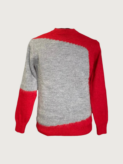 Maglia girocollo bicolore Alessandrini rosso da uomo - Collezione Autunno - Wemax.it