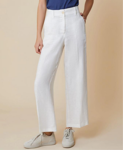 Pantalone Ampio in Lino rigato