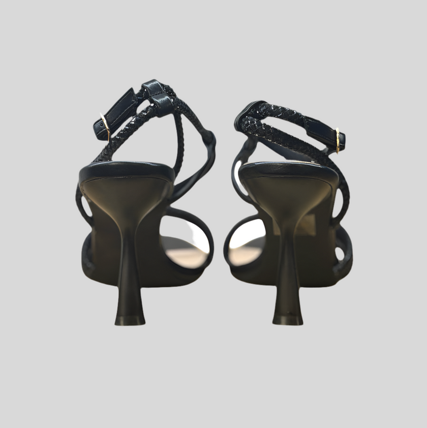 Sandalo A Fascia Swarovski con Tacco PENNYBLACK