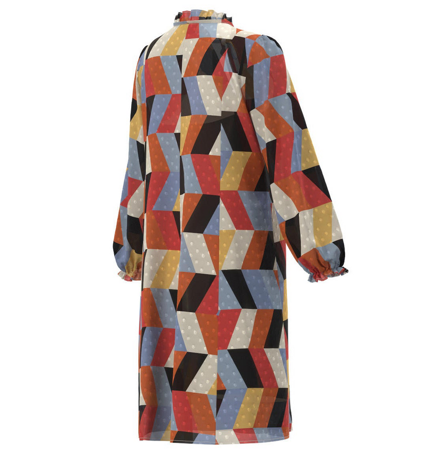 Abito lungo a fantasia con collo coreano EMME MARELLA