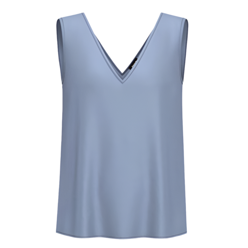 Top Giromanica a Spalla Larga in Raso con Bordi Sfrangiati EMME MARELLA