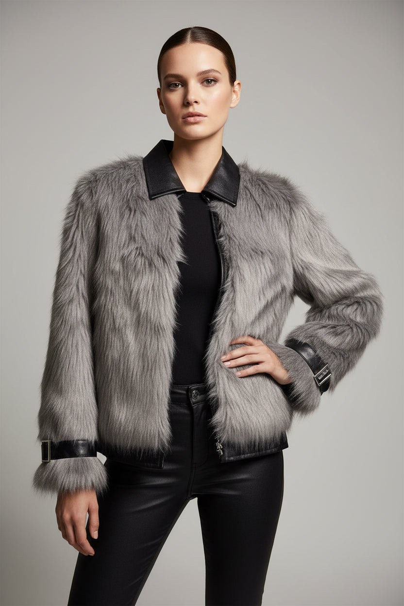 PELLICCIA C207G ECO PELLE PIUMATA