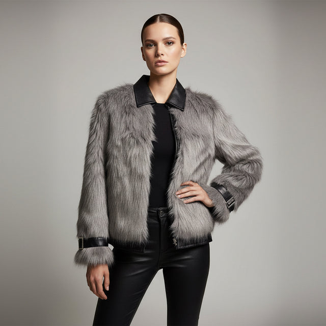 PELLICCIA C207G ECO PELLE PIUMATA