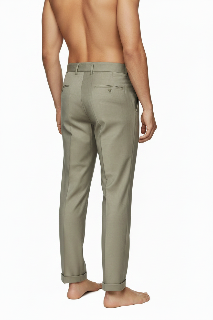 Pantalone con pence e risvolto