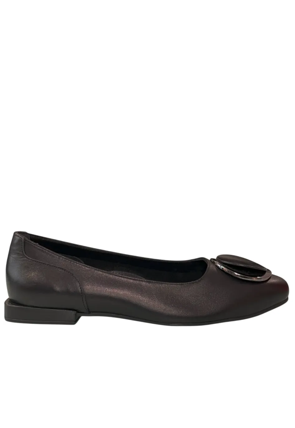 Ballerina in ecopelle con accessorio sul davanti tacco 3cm PIXY