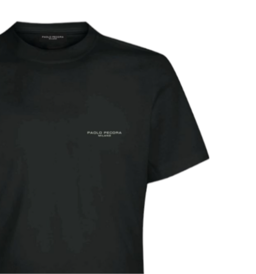 T-Shirt giro collo fit regolare con logo PAOLO PECORA