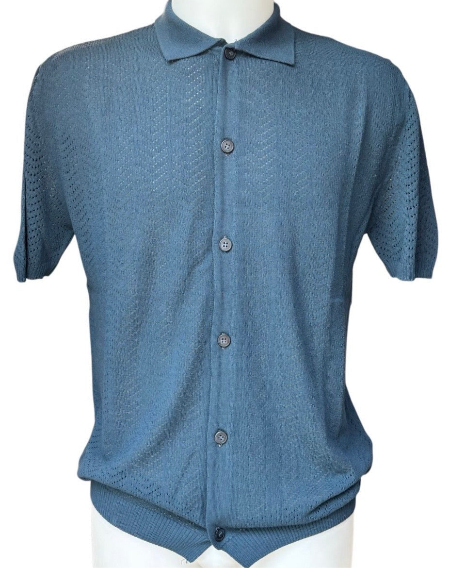 Polo Cardigan  in Tessuto Traforato ANIMA